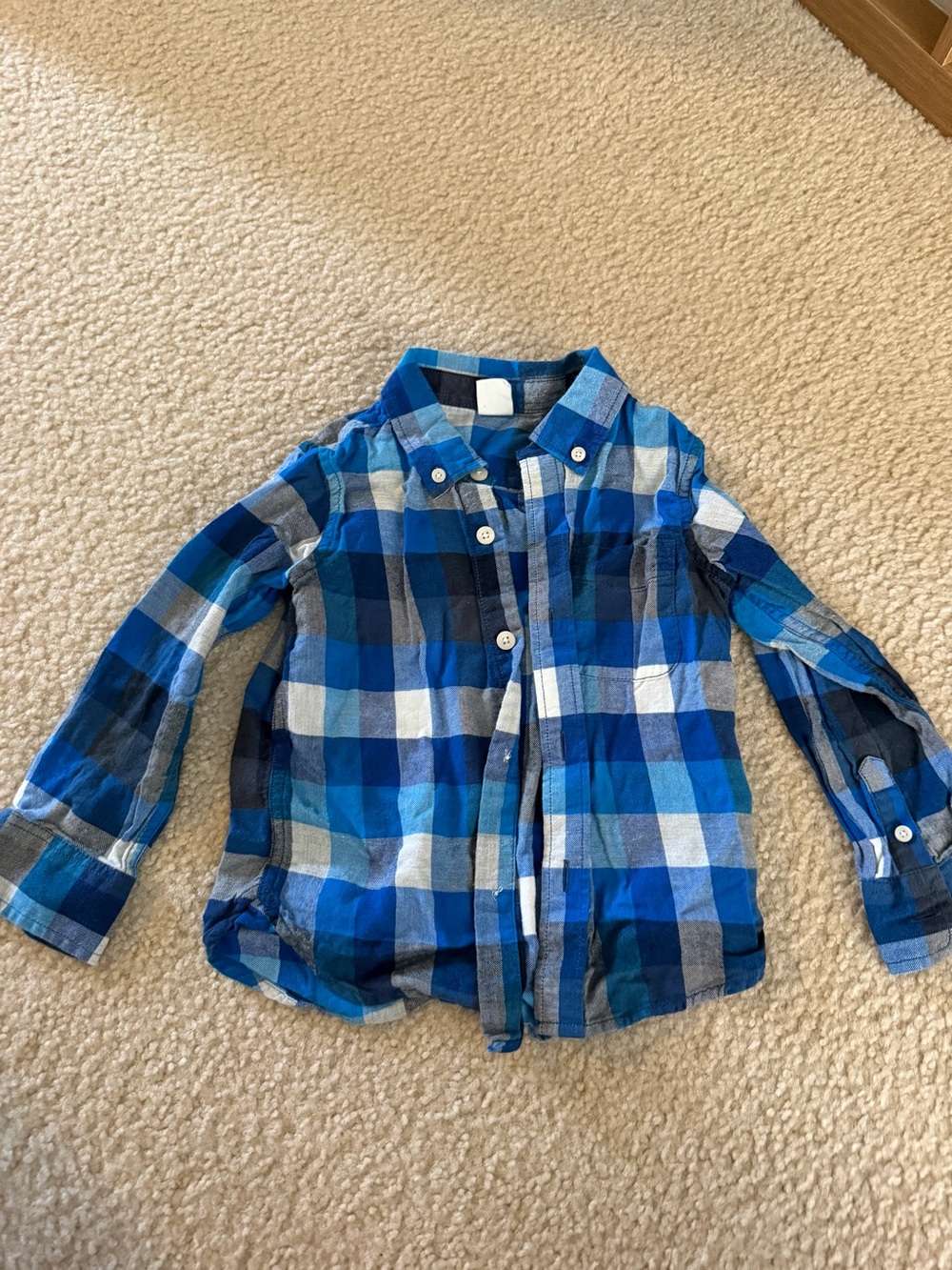 GAP Blue Plaid Button-Down Shirt